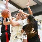 Neah Bay's Ryana Moss is one of the leaders for the Peninsula College women's team this season. Moss scored in double figures in two straight games in Pasco last weekend. (Jay Cline/Peninsula College)