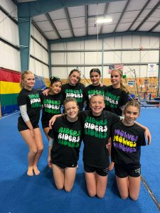 Port Angeles and Sequim gymnasts held their first home meet of the season recently at Klahhane Gymnastics Center. Back row, from left, Port Angeles Mya Callis, Denise Galvan, Lillian Sutherland, Tish Hamilton and Raynee Ciarlo. Bottom, Port Angeles Ryah Deleon, Elyse Brown and Sequims Emily Bair.