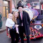 Port Townsend Mayor David Faber with wife Laura Faber and daughter Mira Faber at this years tree lighting ceremony. (Craig Wester)