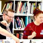 Artists Mike and Suzie Croy create their own comics at Northwind Art School at Fort Worden State Park, where weekly open studio sessions will be conducted every Tuesday starting Jan. 6. (Diane Urbani/Northwind Art)