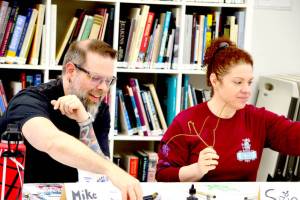 Artists Mike and Suzie Croy create their own comics at Northwind Art School at Fort Worden State Park, where weekly open studio sessions will be conducted every Tuesday starting Jan. 6. (Diane Urbani/Northwind Art)