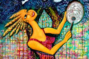 Jubilation, an acrylic painting by Katy Morse, will be part of the featured art at Gallery 9 during Port Townsends art walk on Saturday.