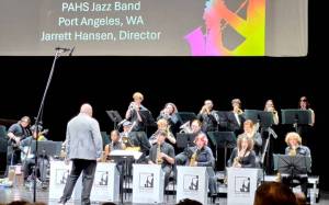 The Port Angeles High School jazz band, led by Jarrett Hansen, placed first in its division on Feb. 6 at the Quincy Square Jazz Festival at Olympic College in Bremerton.
