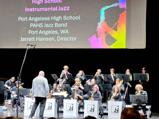 The Port Angeles High School jazz band, led by Jarrett Hansen, placed first in its division on Feb. 6 at the Quincy Square Jazz Festival at Olympic College in Bremerton.