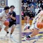 Sequim's Solomon Sheppard, left, and Mason Rapelje were both named to the Olympic League's first team last week. (Photos by Emily Matthiessen/for Peninsula Daily News)
