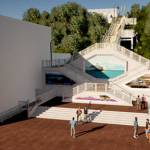 Design option 1, Monumental Stairs, for the Laurel Street stairs replacement project.