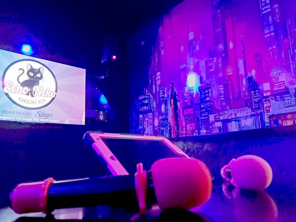 One of the private booths at Echo Neko, a Japanese-style karaoke bar, is ready for use. (Qelly Yoshida/Echo Neko)