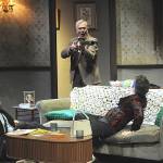 Vince Campbell as George surprises his wife and guests with a shotgun during Whos Afraid of Virginia Woolf? (Matthew Nash/Olympic Peninsula News Group)