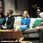 Martha, played by Joodie Klinke, tries to seduce Nick (Colby Thomas) as his wife Honey (Courtney Thomas) becomes uncomfortable and Marthas husband George (Vince Campbell) reacts with indifference in OTAs staging of Whos Afraid of Virginia Woolf? (Matthew Nash/Olympic Peninsula News Group)