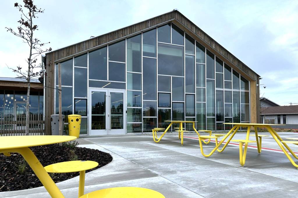 One of the amenities at the renovated Sequim Library is much more natural light and windows, including on the east side wall. (Matthew Nash/Olympic Peninsula News Group)
