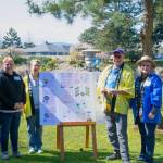 Representatives of the Sequim-Shiso Sister City Association, from left, Janine Miller, Jennie Petit, Jim Stoffer and Annette Hanson were on hand at an open house event at the Friendship Garden at Carrie Blake Community Park to provide information about the student exchange program. (Monica Berkseth/Olympic Peninsula News Group)