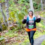 Amy German of Port Angeles competes in the half-marathon at the Peninsula Adventure Sports Olympic Adventure Trail run Saturday. (Jesse Major/Peninsula Adventure Sports)