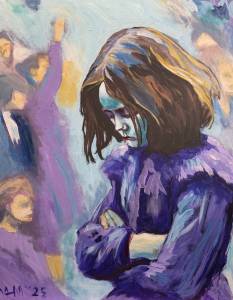 Moss Magills acrylic painting Repress will be on display at Gallery-9 during Port Townsends First Saturday Art Walk this weekend.
