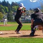 Parker Pavlak throws to the plate against Orting on Friday at Civic Field. (Pierre LaBossiere/Peninsula Daily News)