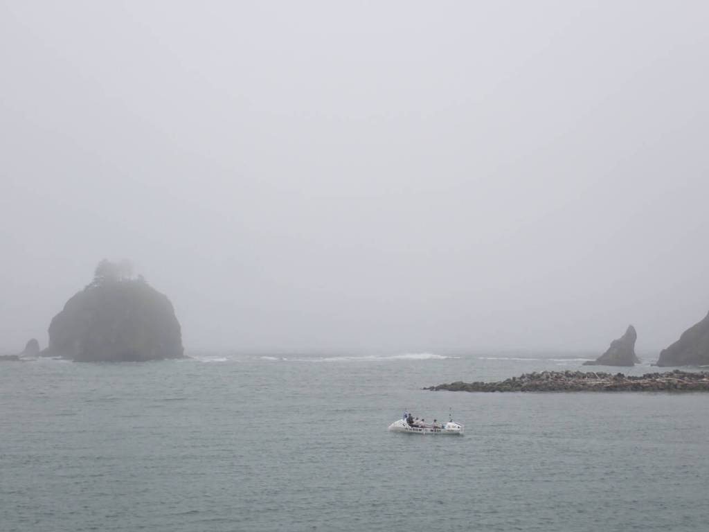 The Row West Team reaches the Pacific Ocean. (Pat Neal/For Peninsula Daily News)