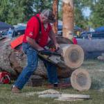 Andy Hodder of Buckley competes in the Sequim Logging Show in 2025. The event will return at 2 p.m. Saturday. (Emily Matthiessen/Olympic Peninsula News Group file)