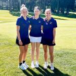 Sequim girls team golfers Kaiya Robinson, Kendra Dodson and Raimey Brewer all qualified at the Olympic League tournament for the state 2A tournament to be held at Riverside Golf Club in Chehalis on May 19-20. This trio, along with teammates Gabriella Hood and senior Rachel McDougall, also helped lead the Sequim girls team to the Olympic League championship.