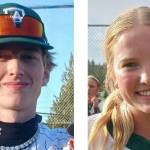 Brayden Martin, Port Angeles baseball, left, and Mariah Traband, Port Angeles softball