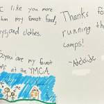 Adelaide J. shared her feelings about the Ys camps in writing. (Olympic Peninsula YMCA)