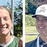 Left, Morgan Politika, Port Angeles softball, and Adrian Aragon, Sequim boys golf.