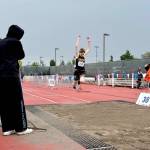Clallam Bays Cyrus Politte competes in the 1B triple jump in Yakima this weekend. He finished second in the triple jump and first in the high jump at the state championship meet. (Dwayne Johnson)