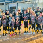 Fors Financial won the Minors 12U city softball championship this weekend. They are from left Aurora Hatfield, Aria Hatfield, Brynlee Holcomb (on shoulders), Ellie Goldow (on shoulders), Libby Lane, Raegen Morris (on shoulders) Grace Salsbery, Ryleigh Baker, Vivian Hansen (on shoulders), Adrie McGuire, Rosemary Quinet (on shoulders), Karleigh Houseman and Emily Johnson. In the back are coaches Heidi Hansen, Melissa Holcomb, David Lane and Kristine Johnson.
