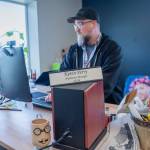 As operations manager at the Port Angeles Food Bank, Kevin Perry spends much of his time in his second-floor office. (Emily Mathiessen/Olympic Peninsula News Group)