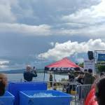 Photos by Pierre LaBossiere/Peninsula Daily News
Heavy clouds hovered beyond the start/finish line at the NODM 5K/10K on Saturday morning, but rains never did come.