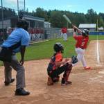 Wilder 12Us Mason Henderson belts a home run to deep center-left field against Silverdale at Lincoln Park on Saturday in the Cal Ripken Northwestern Washington state tournament. Silverdale was able to hold on to win 4-1. (Pierre LaBossiere/Peninsula Daily News)