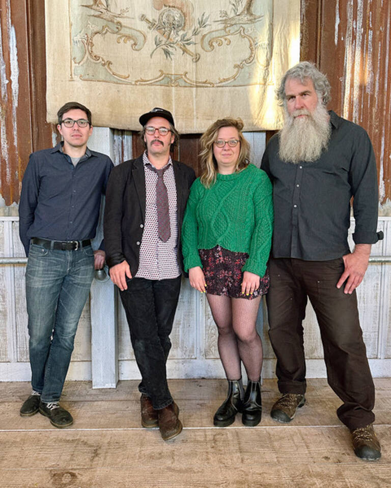 Librarians, from left, Nakos Marker, Joel Ricci, Carly James and Kevin Nelson, will celebrate the release of their new album with a Sunset Lounge concert this Friday at Field Arts Events Hall in Port Angeles. (Tim Hubner)