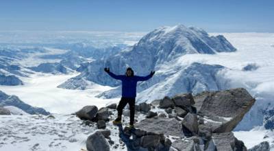 Paul Balkan
Former Sequim resident Paul Balkan spreads his arms against a breathtaking backdrop after climbing to High Camp at 17,300 feet on Denali. Climbing the tallest mountain in North America had been on his bucket list for years.