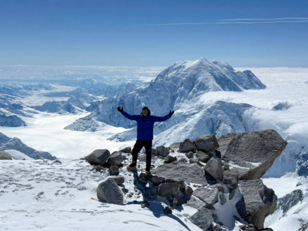 Paul Balkan
Former Sequim resident Paul Balkan spreads his arms against a breathtaking backdrop after climbing to High Camp at 17,300 feet on Denali. Climbing the tallest mountain in North America had been on his bucket list for years.