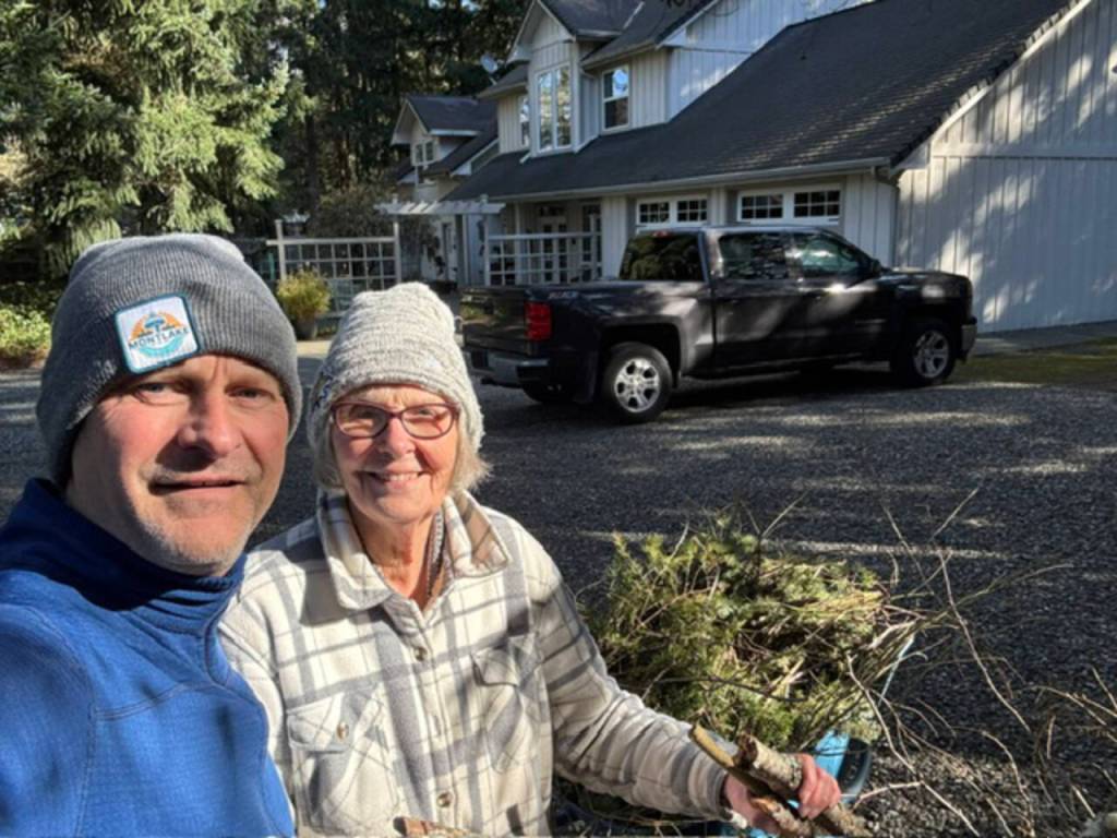 Paul Balkan and his mother, Linnea Balkan of Sequim, celebrate his safe return after he climbed Denali in Alaska. (Paul Balkan)