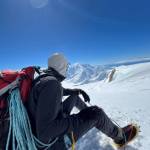 Paul Balkan takes a break at West Buttress Ridge at about 16,000 feet. (Paul Balkan)