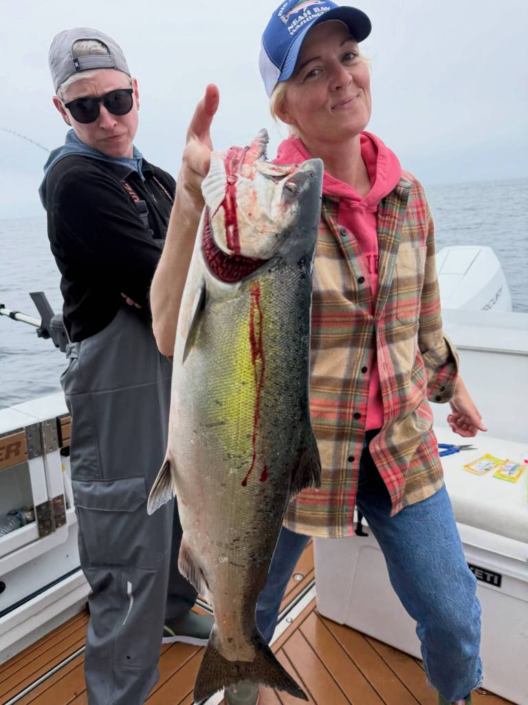 Comedian Kristin Key, left, and 11-time Grammy winning singer-songwriter Brandi Carlile fished out of Neah Bay last weekend. Carlile, an Enumclaw native, has enjoyed fishing trips to Neah Bay for years.