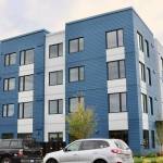 North View is a 28,000-square-foot, permanent, supportive housing project at Second and Oak streets in Port Angeles. It contains 36 apartments. The project, which has taken several years to come to fruition, is sponsored by Peninsula Behavioral Health. The first residents will be welcomed in September. (Dave Logan/for Peninsula Daily News)