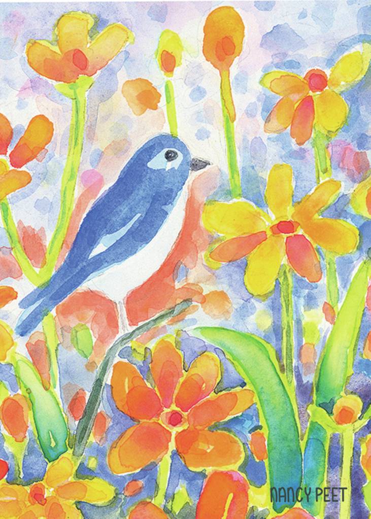 Nancy Peets Confidence in Bloom will be part of the All the Colors of Summer Exhibit opening at Blue Whole Gallery during Fridays Art Walk in downtown Sequim.
