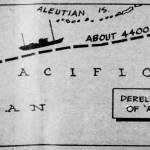 Approximate route the derelict vessel covered, as shown in the Feb. 3, 1952 Oegonia.