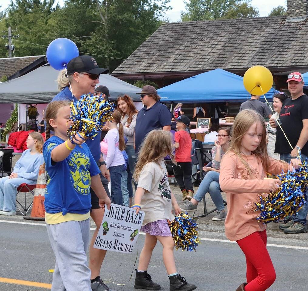 The grand marshall of the Joyce Daze parade was Sondra Lundvick, the new Crescent School Superintendent. (Dave Logan/for Peninsula Daily News)
