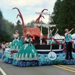 The Sequim Irrigation Festival Float, with royalty, in the Joyce Daze parade. (Dave Logan/for Peninsula Daily News)