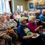 A financial scam prevention seminar hosted by The Lodge at Sherwood Village on July 27 drew an attentive audience. (Tom Buscher/Olympic Peninsula News Group)