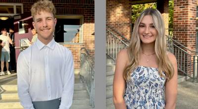 From left, Sequim graduate Hunter Tennell received the John Knapman, Jr. Foundation scholarship while fellow graduate Ava Johnson received the Carol Verstegen Scholarship. (Submitted photos)